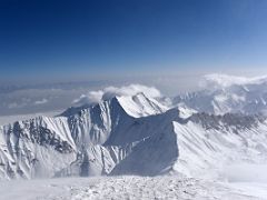 08A Pik Petrovski from the Yuhin Peak summit 5100m above Ak-Sai Travel Lenin Peak Camp 1 4400m